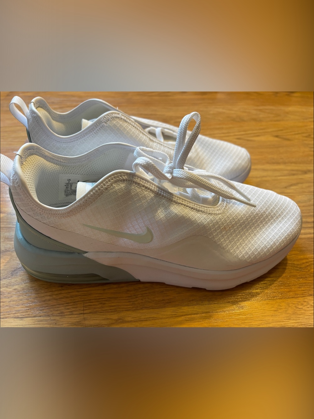 Nike Women’s Michael Jordan Air White and Light Blue Knit Running Sneakers.